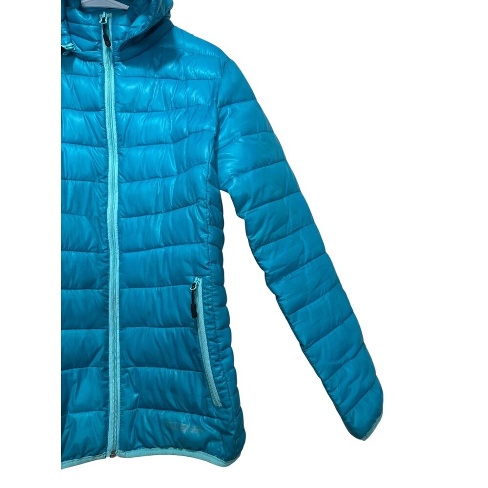 Boulder Gear Puffer Coat Jacket Women Medium Blue Winter Removable Hoodie Quilte - Picture 14 of 16